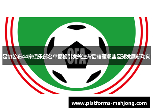 足协公布44家俱乐部名单揭秘引发关注背后暗藏哪些足球发展新动向 足协公布44家俱乐部名单揭秘引发关注背后暗藏哪些足球发展新动向